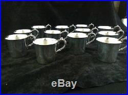 Vintage Wallace Silver Plate Harvest Punch Bowl with Tray, Ladle and 12 cups