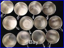Vintage Wallace Silver Plate Harvest Punch Bowl with Tray, Ladle and 12 cups