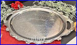 Vintage Wallace Silver Plated La Reine Butlers Tray #1100 Silverplated Tea Tray