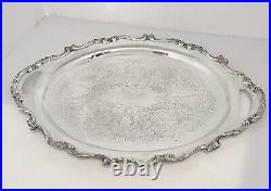 Vintage Wallace Silver Plated La Reine Butlers Tray #1100 Silverplated Tea Tray