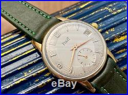 Vintage Watch Piaget With Calendar 1960c Men. Gold Plated. Free Ups Shipping