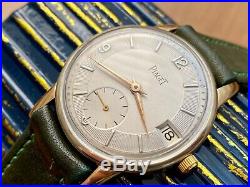 Vintage Watch Piaget With Calendar 1960c Men. Gold Plated. Free Ups Shipping
