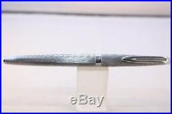 Vintage Waterman CF Moiré Silver Plated Fountain Pen with Chrome Trim, Cased