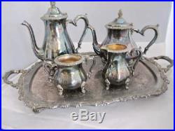 Vintage Webster Wilcox By Oneida 5 pcs. Silver Plate Coffee & Tea Service Set