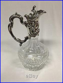 Vintage Whitehill Silver and Plate Co crystal and plated claret jug