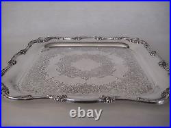 Vintage Wilcox Is Silver Silverplated Rochelle Epns Square Plate, 14 3/4