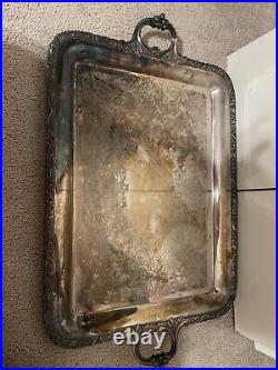 Vintage Wilcox New Beverly Manor # 1382 20 Silver Tray. Beautiful