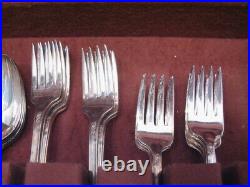 Vintage Wm Rogers 50 pc Imperial Silver Plate Flatware Set+Box/Chest Silverplate