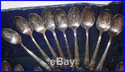 Vintage Wm Rogers Manufacturing Company 34 Set Figural Presidents Spoons Case