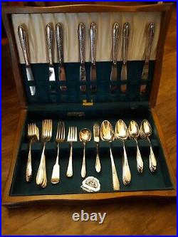 Vintage Wm Rogers Silver Plate Extra Plate Flatware 2 Sets With Box, 101 Pieces