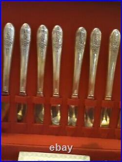 Vintage Wm Rogers Silver Plate Extra Plate Flatware 2 Sets With Box, 101 Pieces