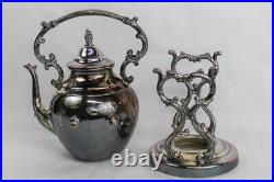 Vintage Wm. Rogers Silver Plate Tilting Teapot and Stand