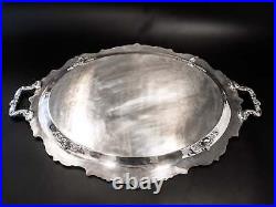 Vintage XL Silver Plate Tray Oval Serving Tray El Grandee Towle