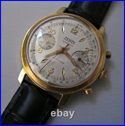 Vintage Zedon Chronograph, VALJOUX 7734, Great Condition Runs Great, Gold Plated