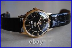 Vintage Zodiac Triple Date Moonphase Automatic Gold Plate /steel Mens Watchnice