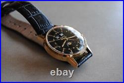 Vintage Zodiac Triple Date Moonphase Automatic Gold Plate /steel Mens Watchnice