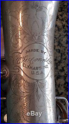 Vintage c. 1928 CONN Alto Saxophone Silver Plate Elkhart IND Pat 1119954 USA