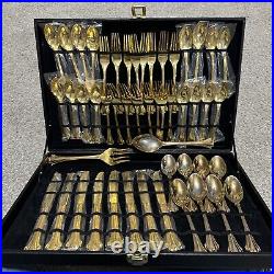 Vintage f. B. Rogers gold plated dinnerware 50 Pc set