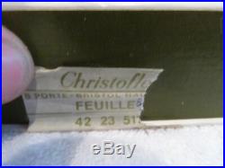 Vintage french silverplate 16 place card holders Christofle feuille