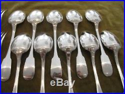 Vintage french silverplate dessert luncheon cutlery set 22p Christofle Cluny
