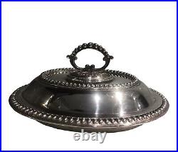 Vintage lidded silver plate serving dish/entree dish