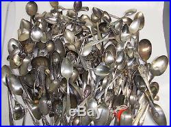 Vintage silver plate SPOONS 200 PIECES craft flatware sp72 soup tea table