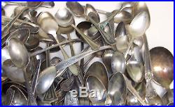 Vintage silver plate SPOONS 200 PIECES craft flatware sp72 soup tea table