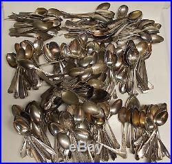 Vintage silver plate TEASPOONS 300 PIECES craft flatware sp59 small spoon