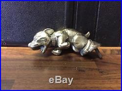 Vintage silver plate dog mascot