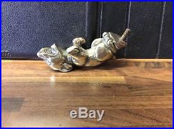 Vintage silver plate dog mascot