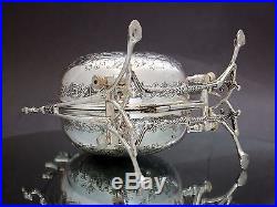 Vintage silver plate engraved 2 section bun/muffin/biscuit warmer/holder/dish