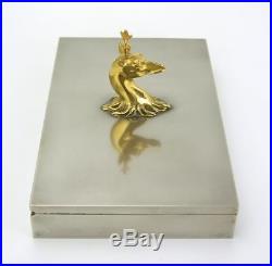 Vintage silver plated Hermes table box humidor cigarette case tobaccinalia Paris
