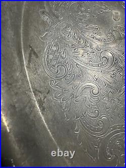 Vintage silver plated footed Butler serving tray NASA Transonic Branch Gift