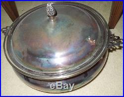 Vintage silver plated serving dish/LARGE/with lid/beautiful
