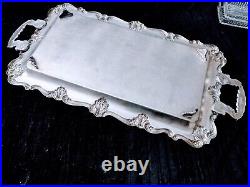 Vintage silver plated tray with handles