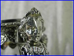 Vintage silverplate Pairpoint figural head Tazza stand c 1430 Art Nouveau