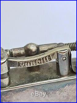Vintage sterling silver plate Dunhill Unique Lift Arm Cigarette Lighter engraved