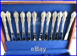 Vtg 1847 Rogers Bros. Reflection Silver Plate Flatware Set 56 Pieces With Box