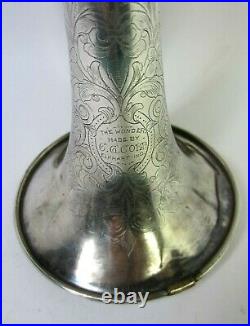 Vtg. 1902 C. G. Conn The Wonder Cornet Silver Plated SN #72152 LOOK