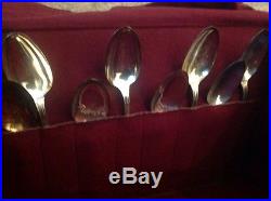 Vtg 64 Pc Holmes & Edwards 1925 Inlaid Silverplate Flatware With Holder