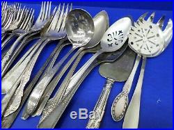 Vtg Antique Craft Silverplate Flatware 220pc Lot Silverware Spoons Forks Knives
