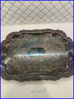 Vtg Ascot Sheffield Community Design Large Serving Tray 26x17 Inches
