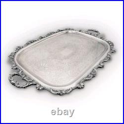 Vtg EPCA Old English by Poole 5032 Silver Plated Ornate Serving Platter Tray