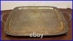 Vtg FB Rogers Silver Co. Silver Plate Footed Waiter/Butler Tray Style 2261 READ