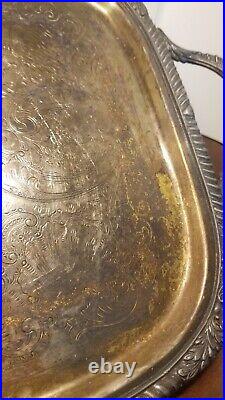 Vtg FB Rogers Silver Co. Silver Plate Footed Waiter/Butler Tray Style 2261 READ