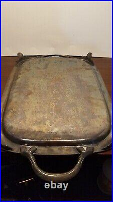 Vtg FB Rogers Silver Co. Silver Plate Footed Waiter/Butler Tray Style 2261 READ