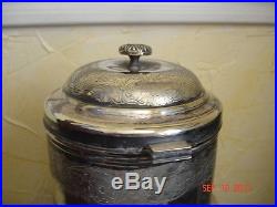 Vtg Footed Tea Caddie Caddy Silver Plate Made In England Barker Brothers Bros