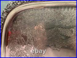 Vtg Grapevine Motif 27 Silverplate Serving Tray, EG Webster & Son International