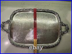 Vtg Grapevine Motif 27 Silverplate Serving Tray, EG Webster & Son International