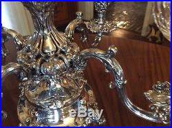 Vtg Large Silverplate Epergne by Reed and Barton Thick Cut Bowls